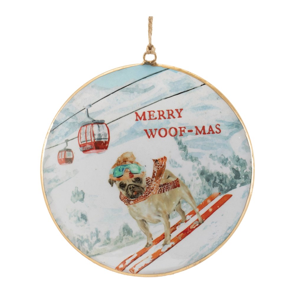 Sled and Ski Dogs Disc Ornament (Set of 6). Picture 4