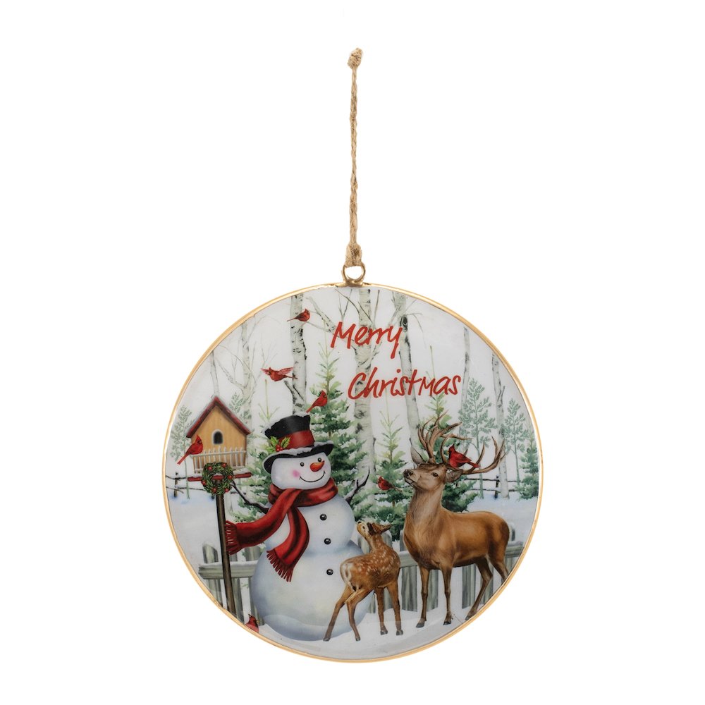 Merry Christmas Woodland Disc Ornament (Set of 6). Picture 2
