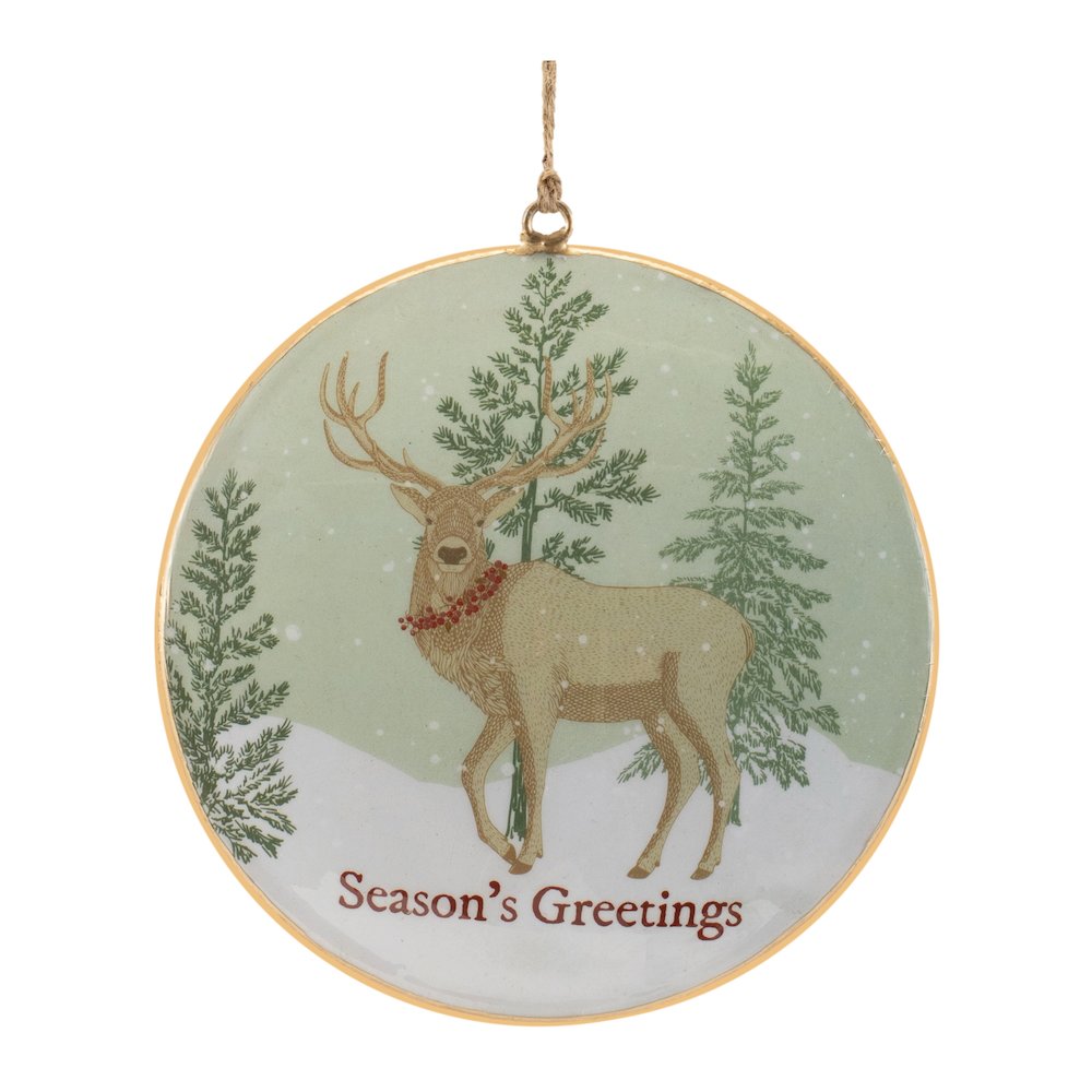 Woodland Christmas Sentiment Disc Ornament (Set of 6). Picture 3