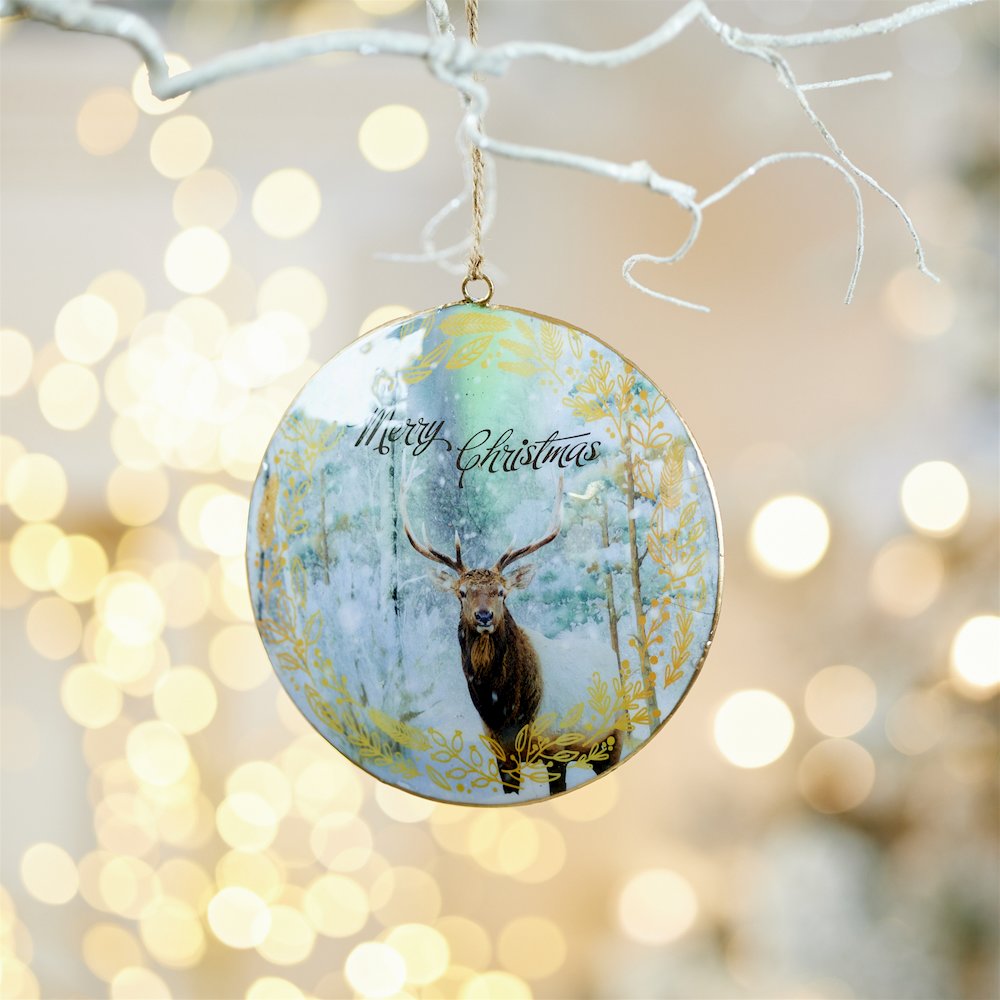 Deer Disc Ornament (Set of 6). Picture 2