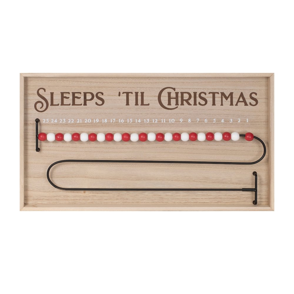 Wood Beaded Christmas Countdown 20"L. Picture 1