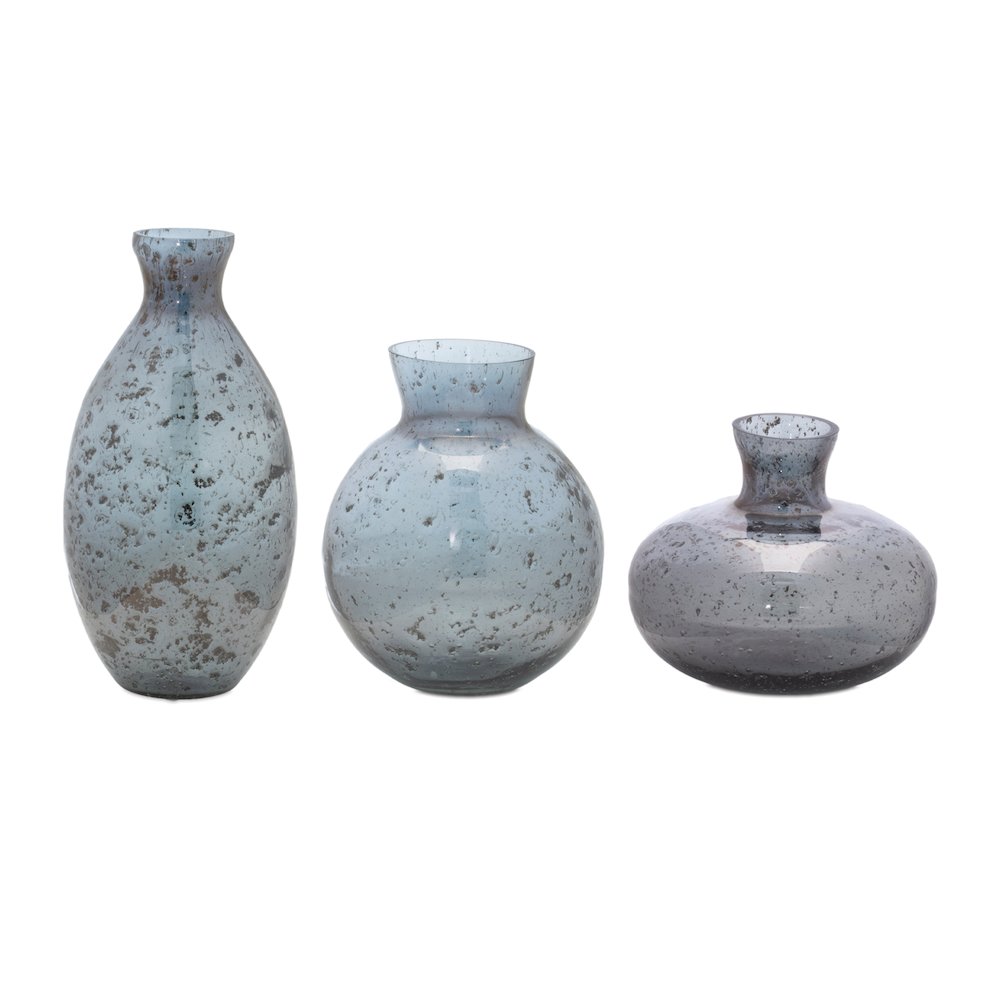 Bubbled Glass Bud Vase (Set of 3). Picture 1