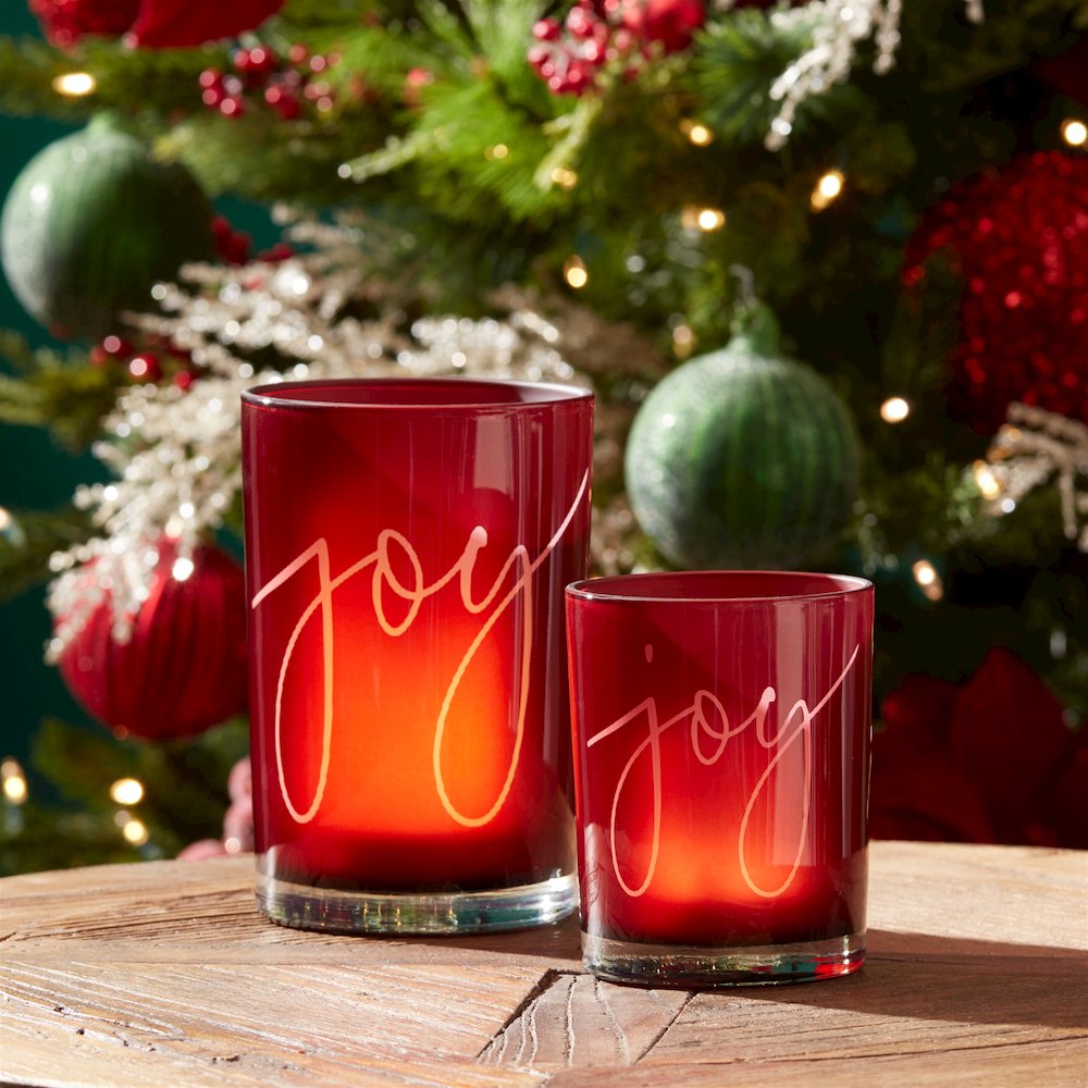 Joy Glass Votive Holder (Set of 2). Picture 2