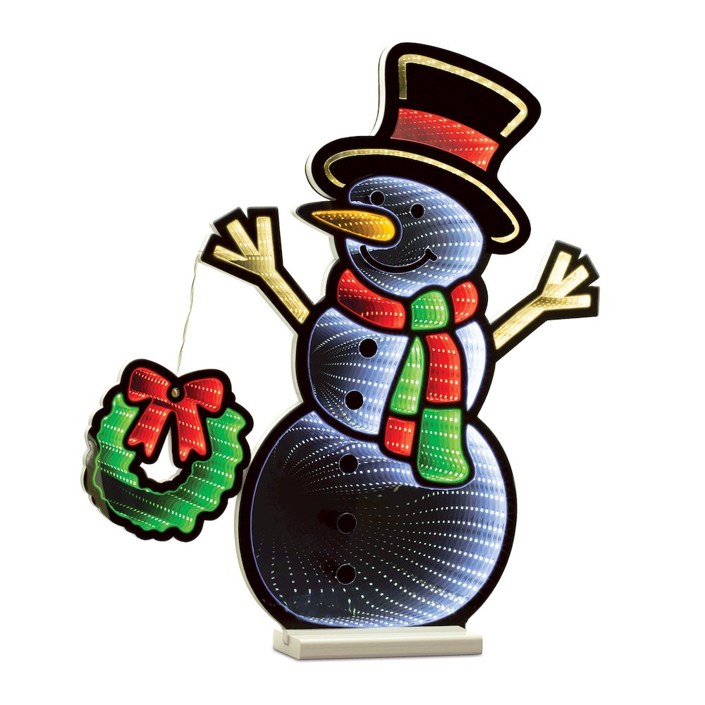 Snowman and Wreath Ekkolight 23.5"H. Picture 1