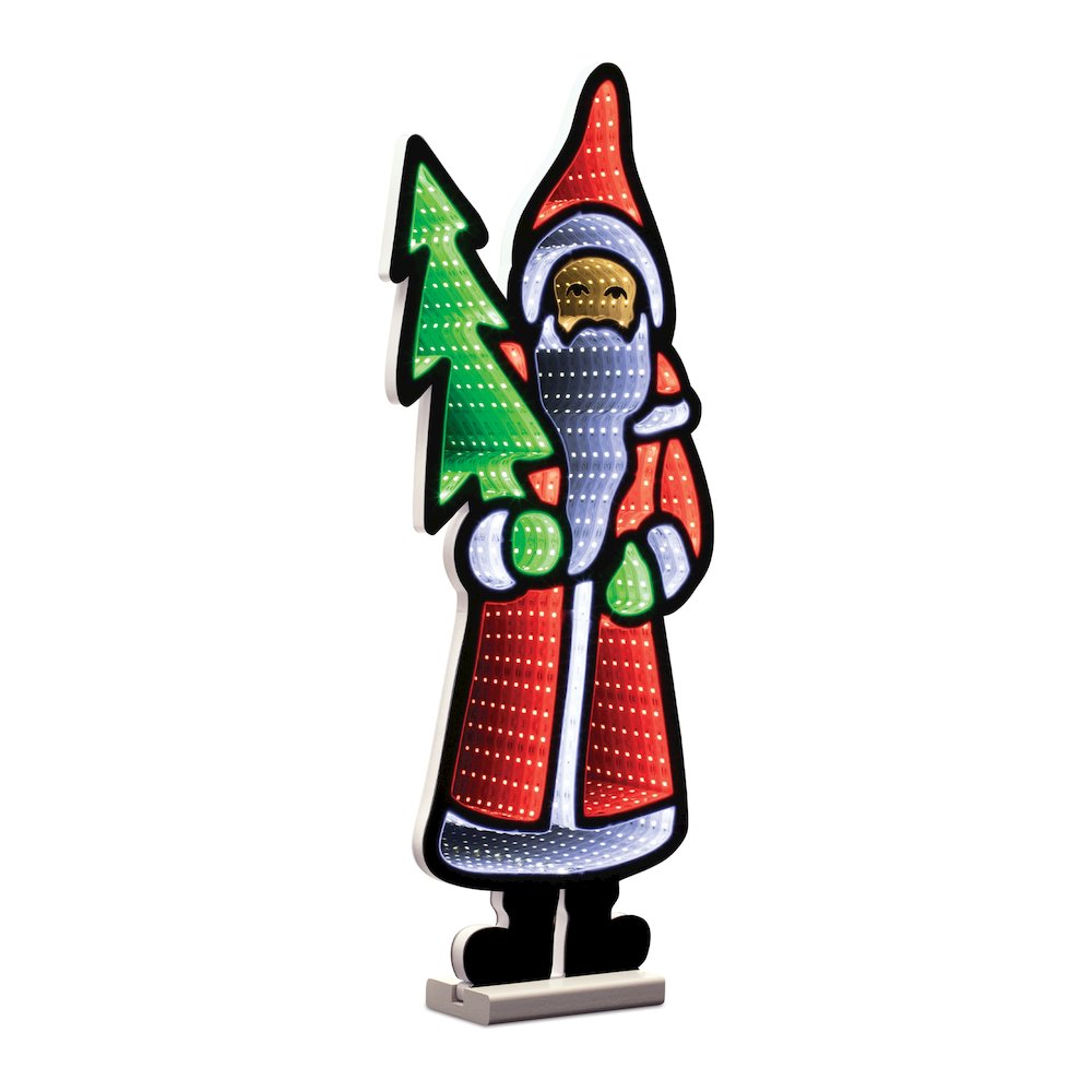 Santa with Pine Tree Ekkolight 23.5"H. Picture 1