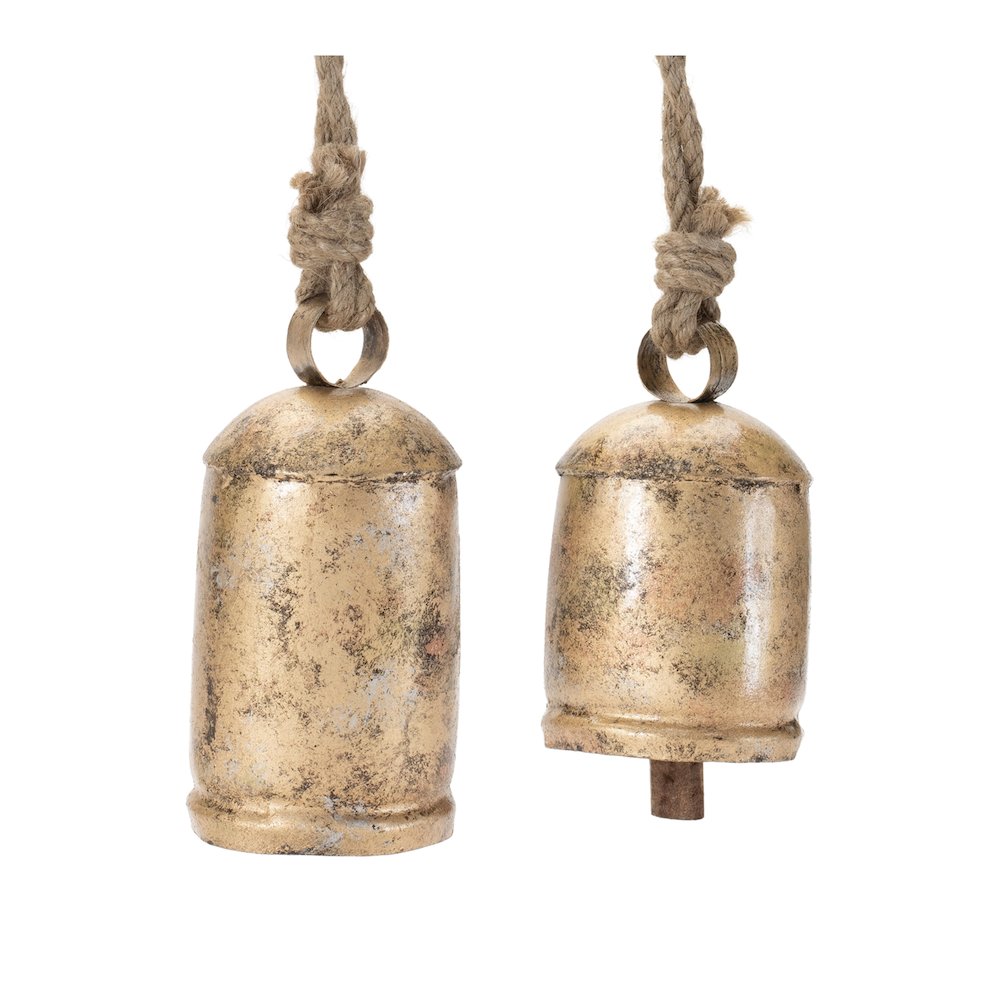 Distressed Metal Bell Ornament (Set of 2). Picture 1