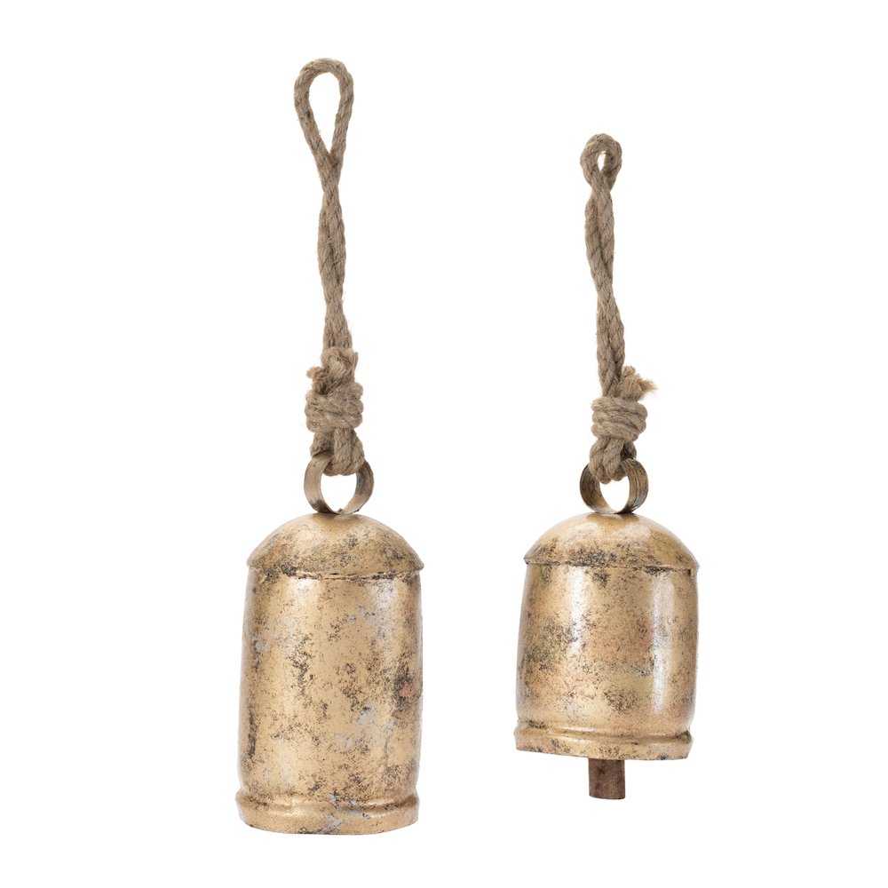 Distressed Metal Bell Ornament (Set of 2). Picture 3