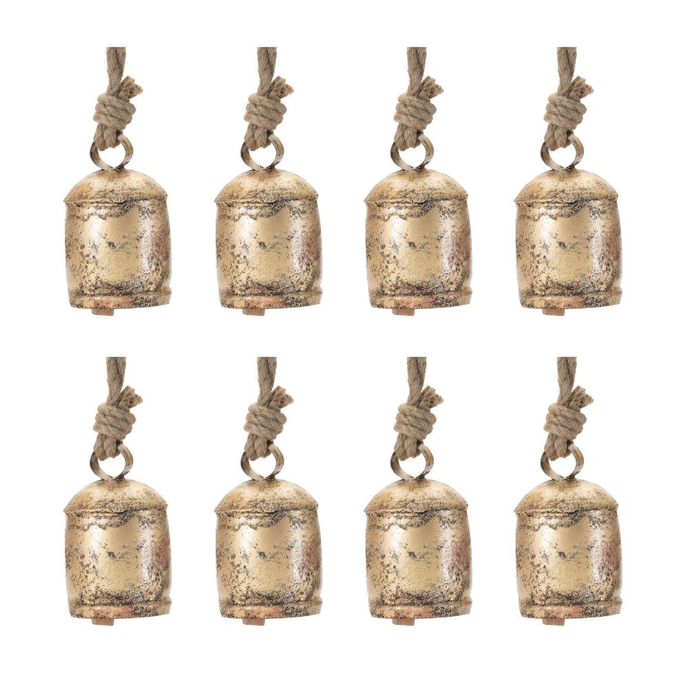 Distressed Metal Bell Ornament (Set of 8). Picture 3