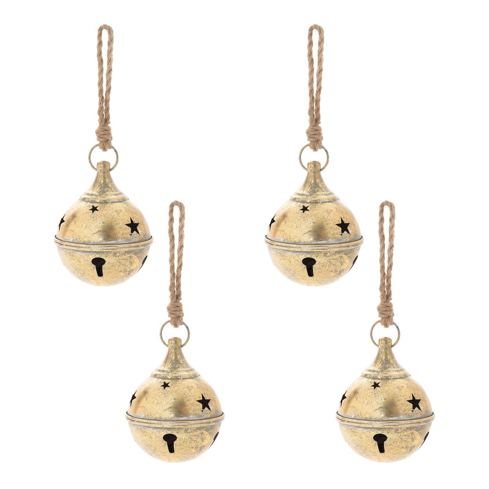 Distressed Metal Bell Ornament (Set of 4). Picture 2