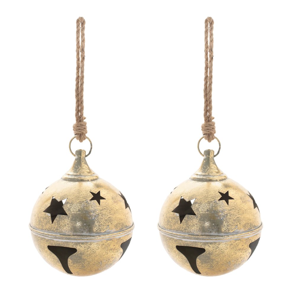 Distressed Metal Bell Ornament (Set of 2). Picture 2