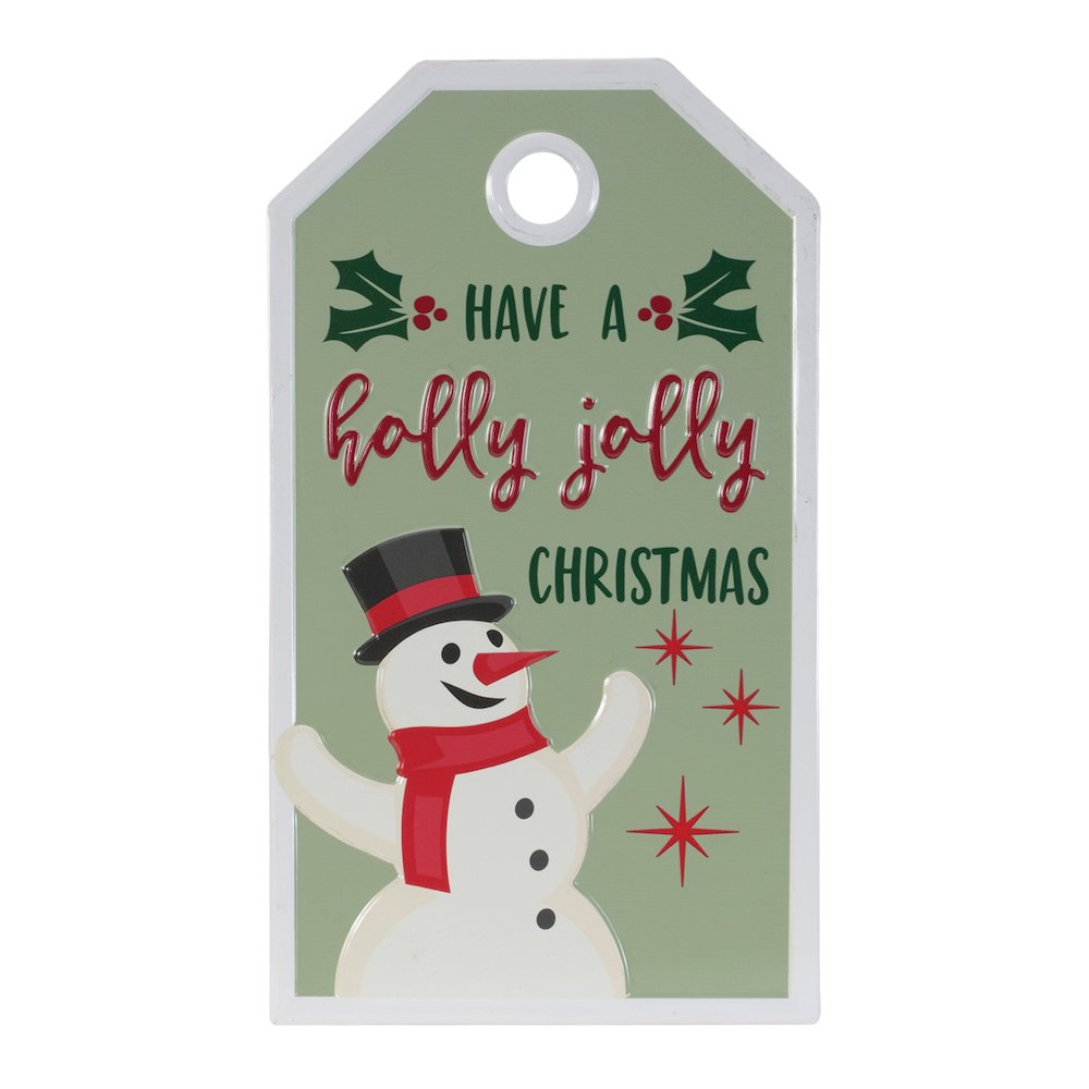 Metal Snowman Christmas Sentiment Tag 16"H. Picture 1