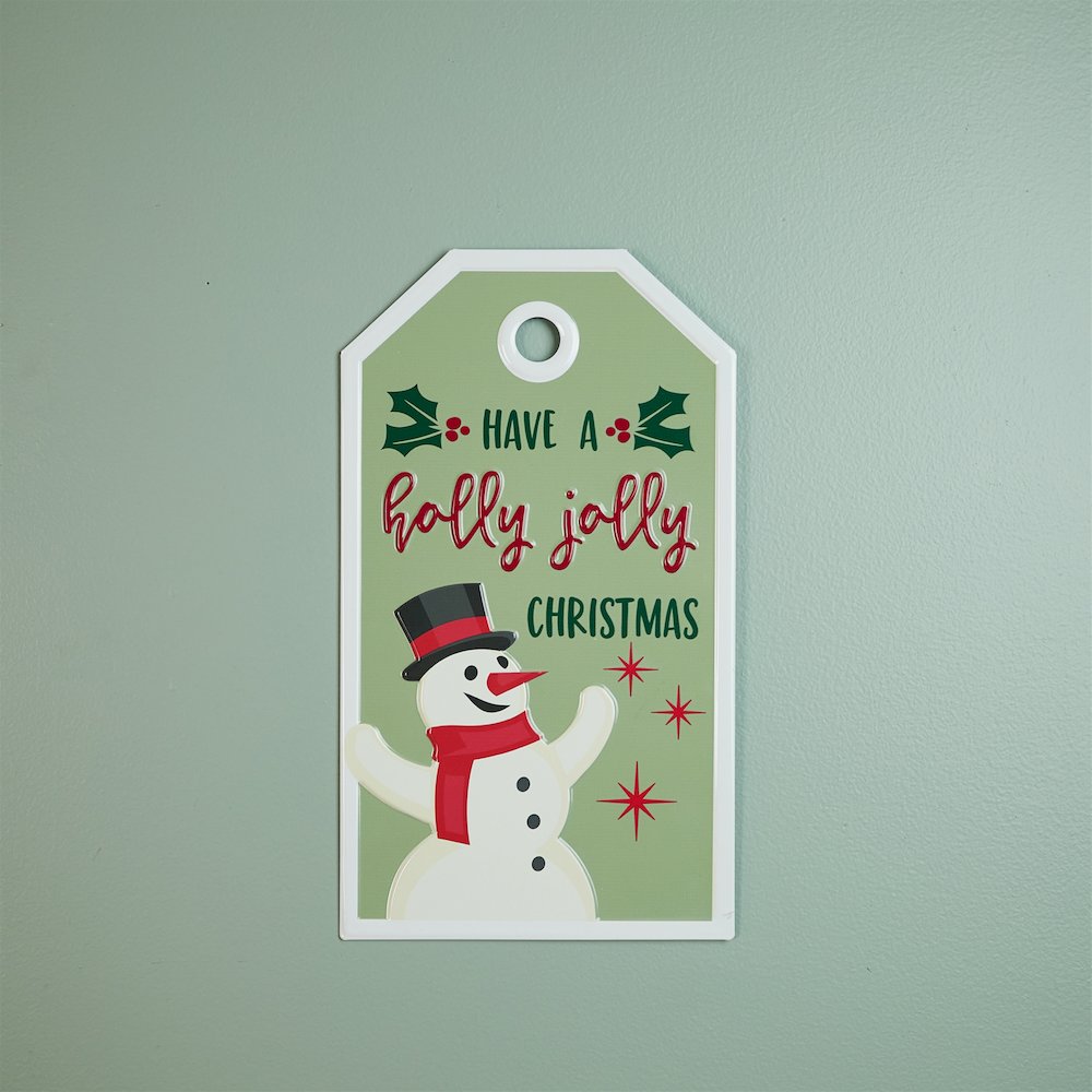 Metal Snowman Christmas Sentiment Tag 16"H. Picture 2