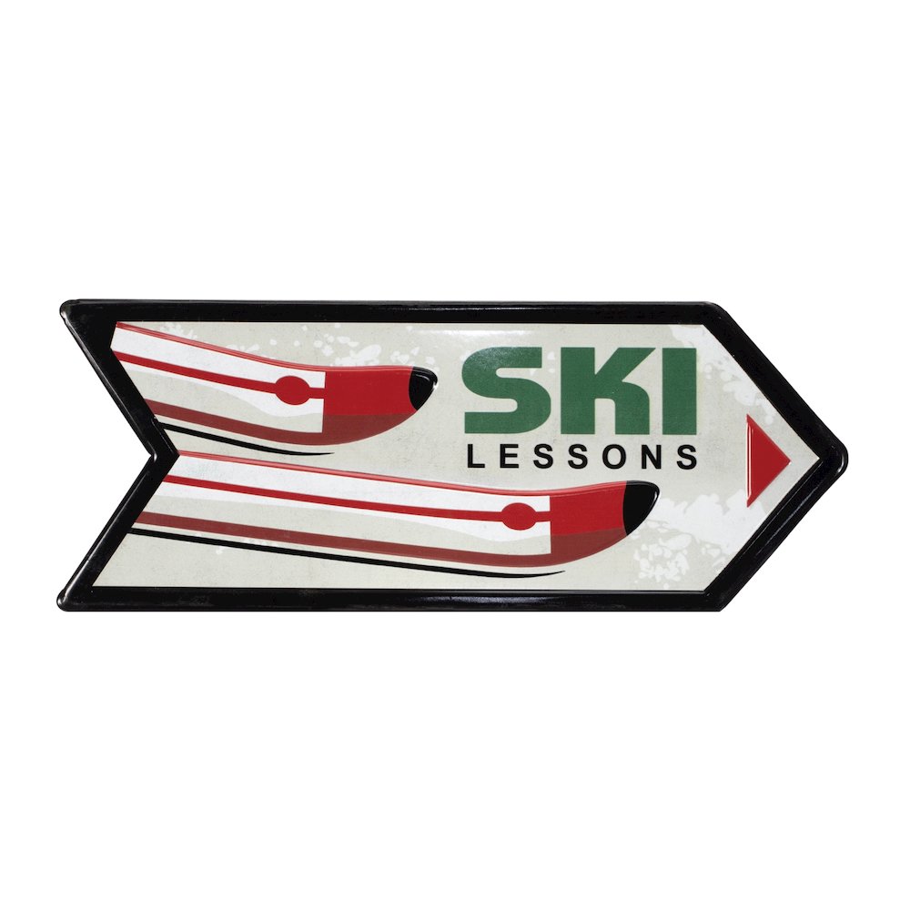 Metal Ski Lessons Sign (Set of 2). Picture 1
