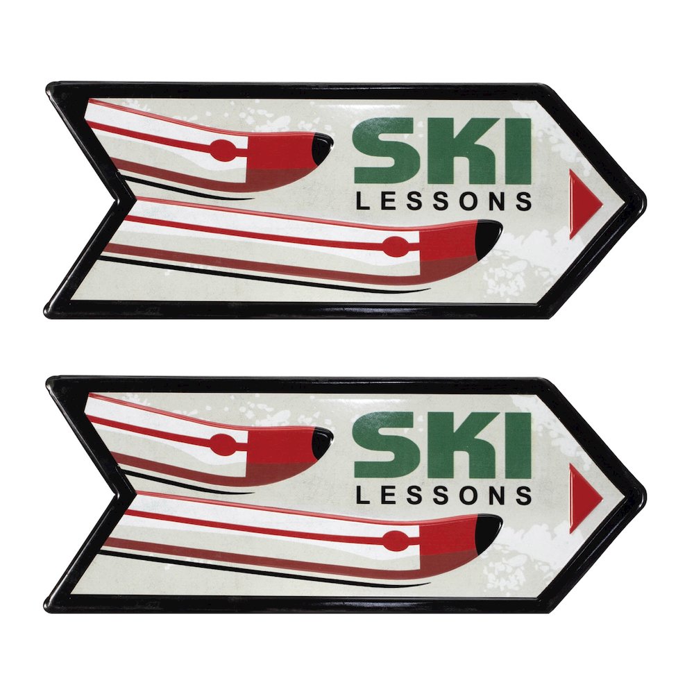 Metal Ski Lessons Sign (Set of 2). Picture 2