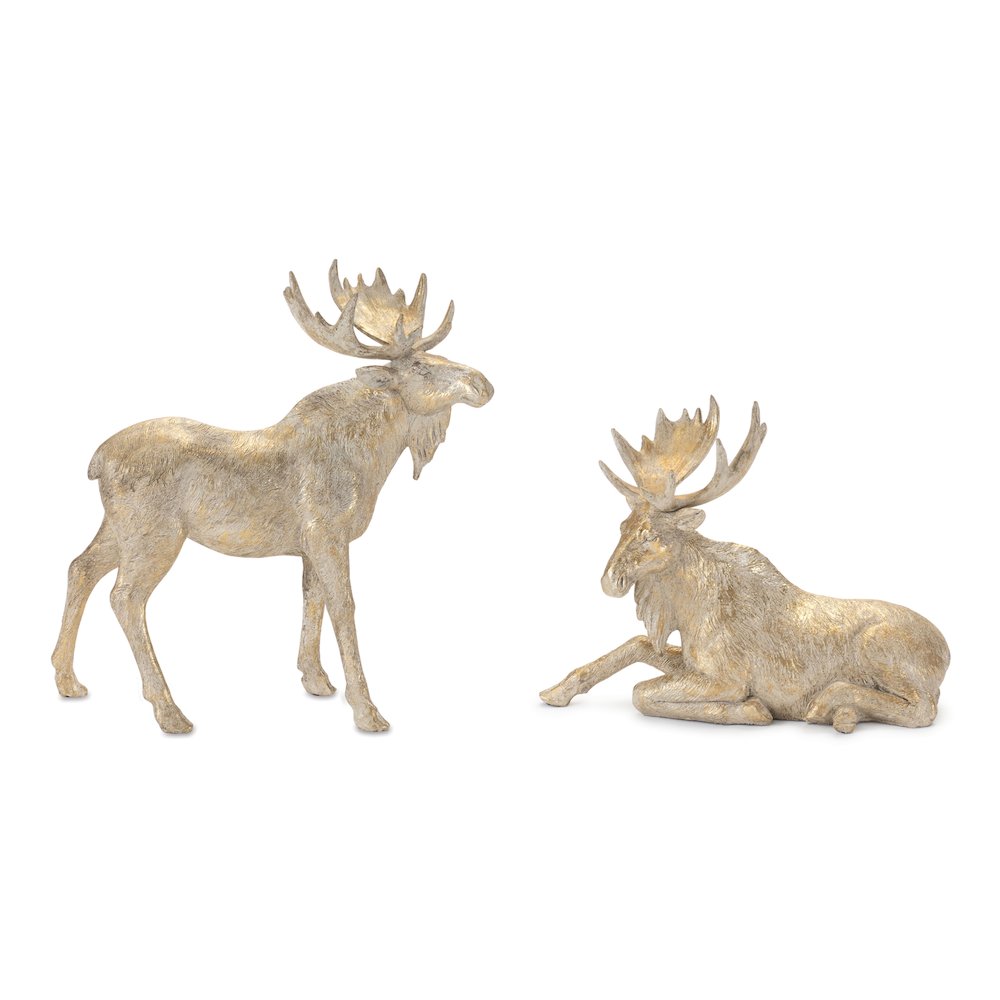 Winter Moose Figurine (Set of 2). Picture 1