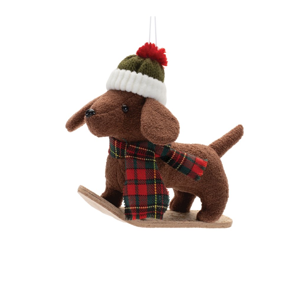 Plush Ski and Snowboard Dog Ornament (Set of 6). Picture 4