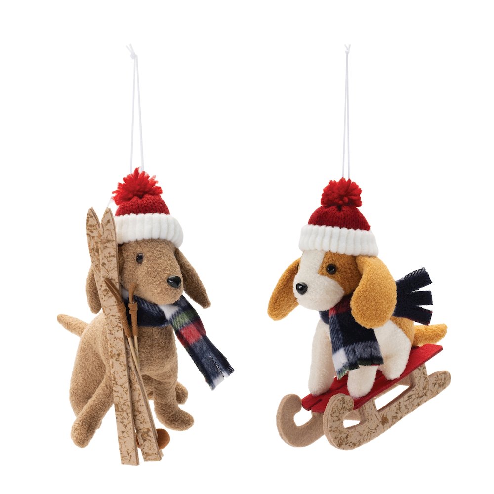 Plush Ski and Sled Dog Ornament (Set of 6). Picture 3