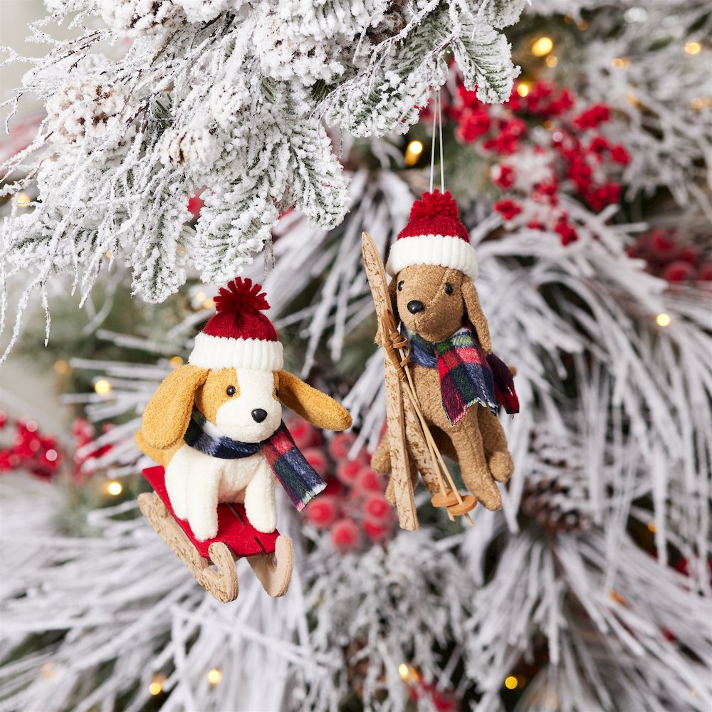 Plush Ski and Sled Dog Ornament (Set of 6). Picture 7