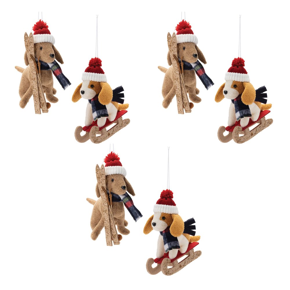 Plush Ski and Sled Dog Ornament (Set of 6). Picture 8