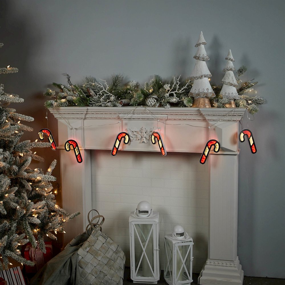 Candy Cane Ekkolight Garland 68"L. Picture 2