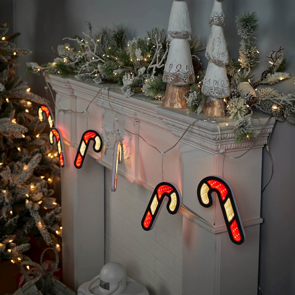 Candy Cane Ekkolight Garland 68"L. Picture 5