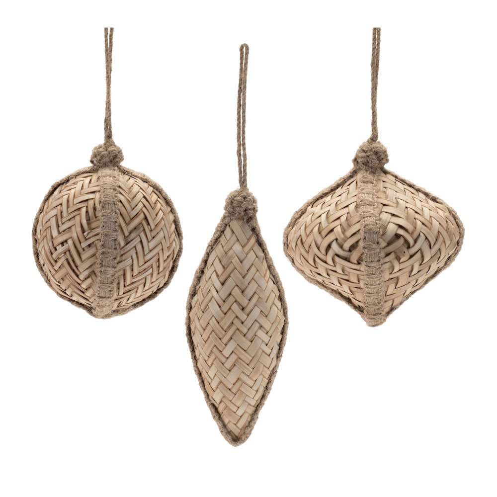 Woven Bamboo Ornament (Set of 6). Picture 1