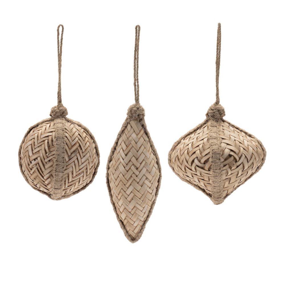 Woven Bamboo Ornament (Set of 6). Picture 2