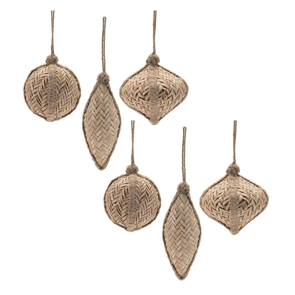 Woven Bamboo Ornament (Set of 6). Picture 6