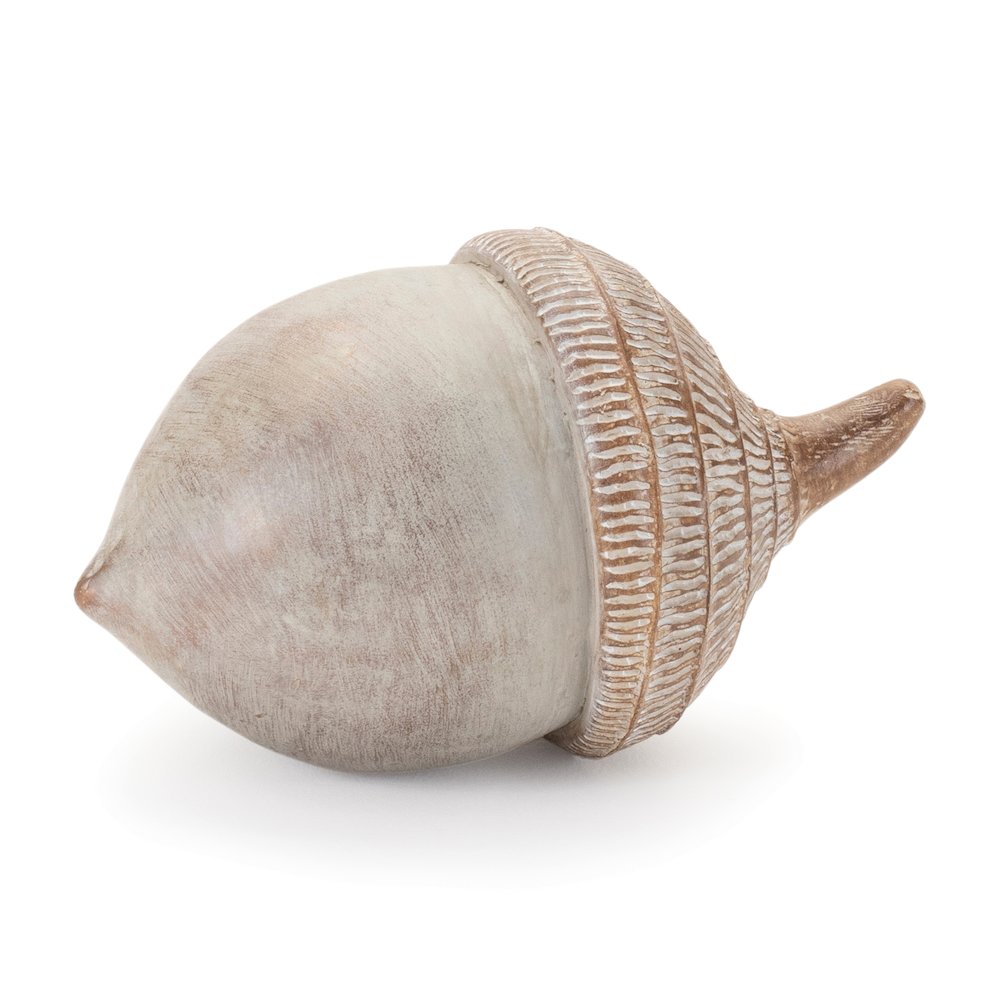 White Washed Etched Acorn (Set of 6). Picture 4