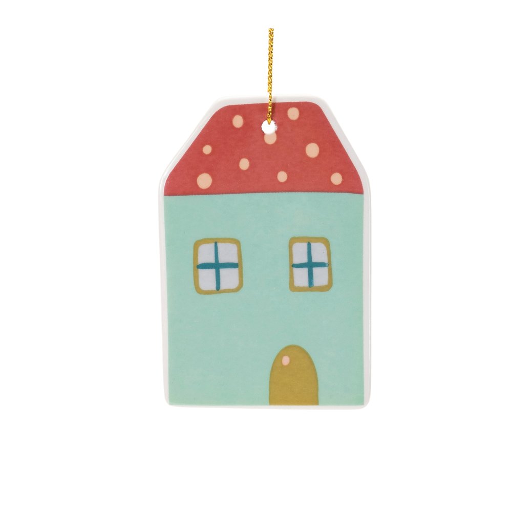 Ceramic Winter House Ornament (Set of 12). Picture 4