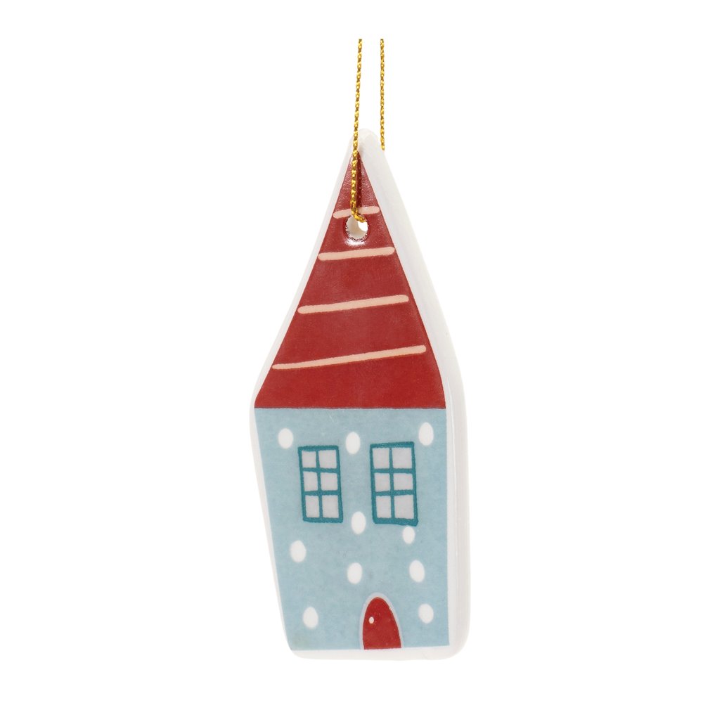 Ceramic Winter House Ornament (Set of 12). Picture 5