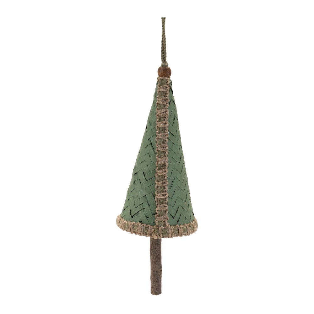 Woven Bamboo Pine Tree Ornament (Set of 4). Picture 4