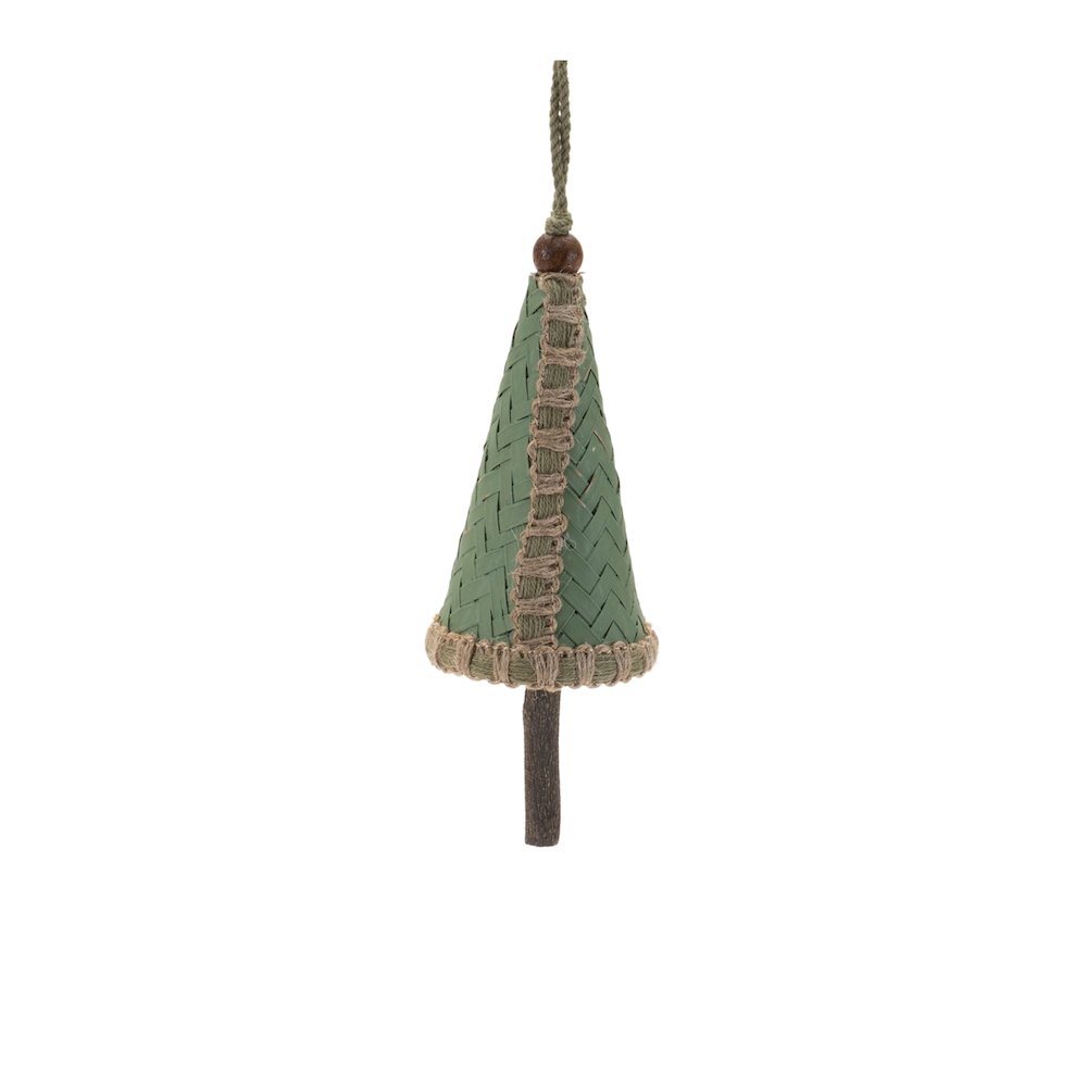 Woven Bamboo Pine Tree Ornament (Set of 4). Picture 5