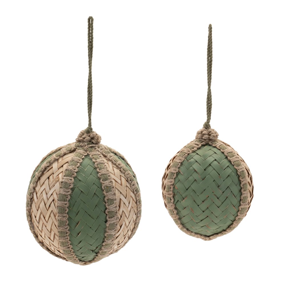 Woven Bamboo Ball Ornament (Set of 4). Picture 3