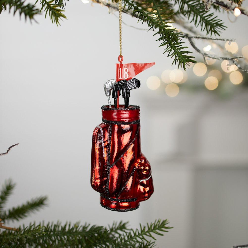 Glass Golf Bag Ornament (Set of 12). Picture 2