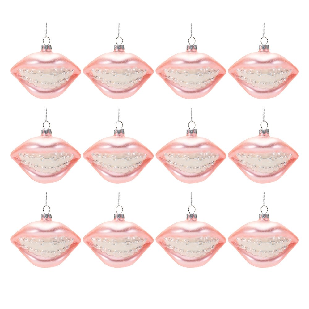 Glass Smile with Braces Ornament (Set of 12). Picture 3