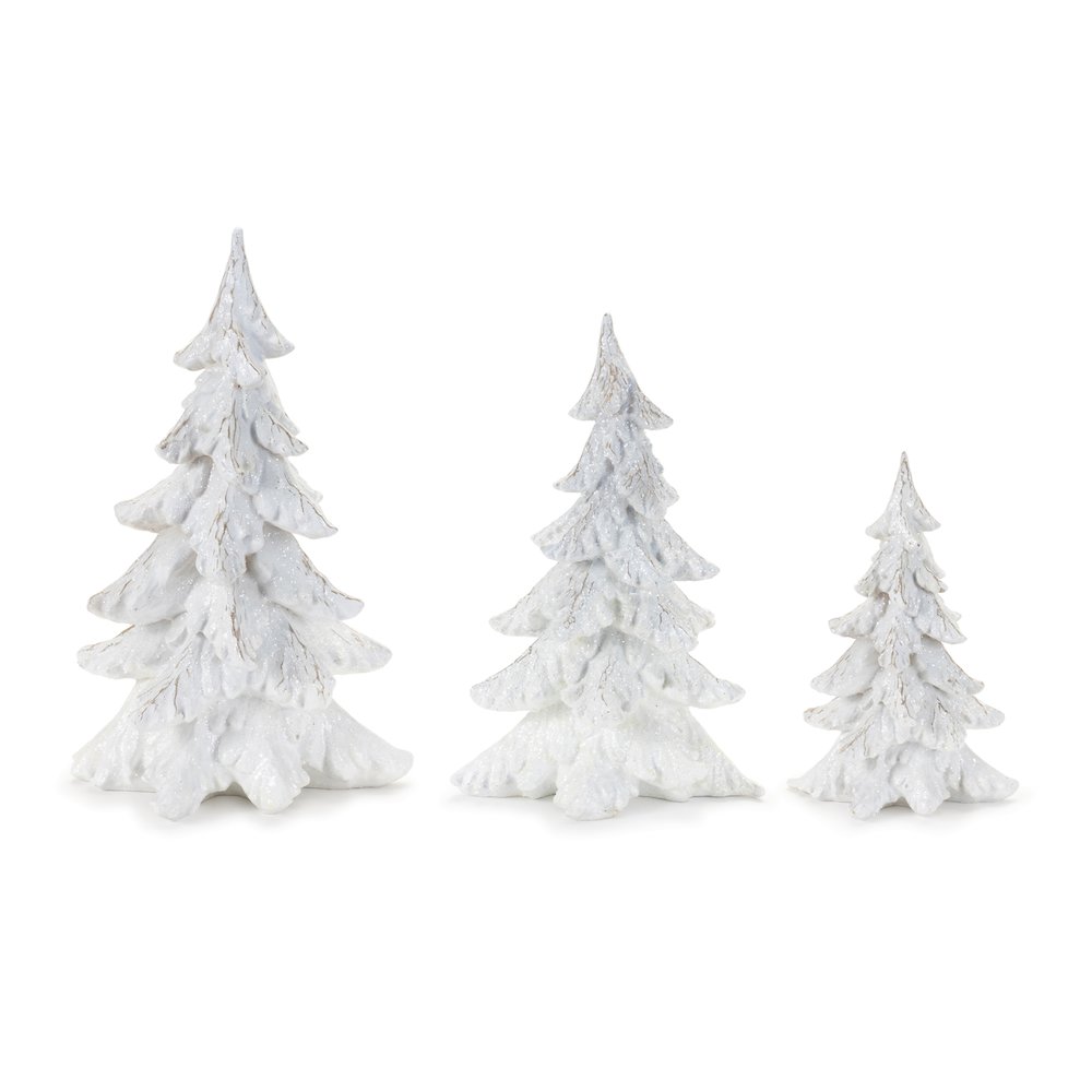 Glittered Pine Tree (Set of 3). Picture 1