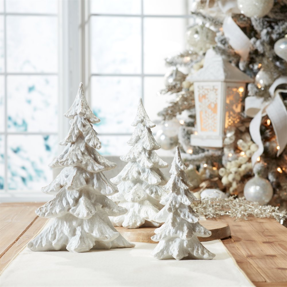 Glittered Pine Tree (Set of 3). Picture 2