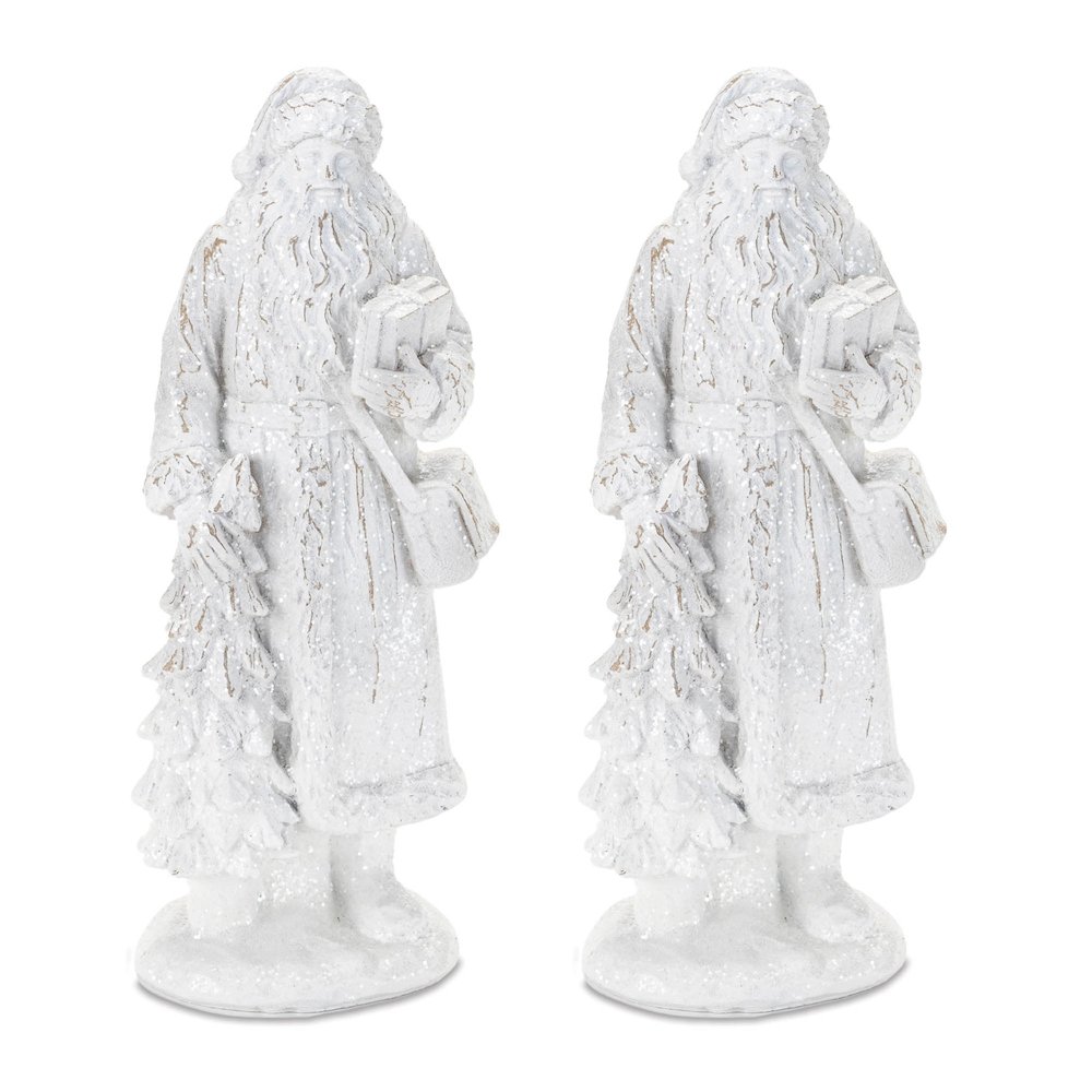 Glittered Santa Figurine (Set of 2). Picture 2