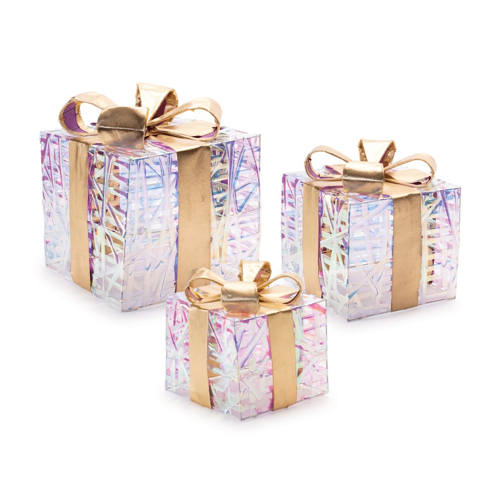 LED Woven Packages with Bow (Set of 3). Picture 1