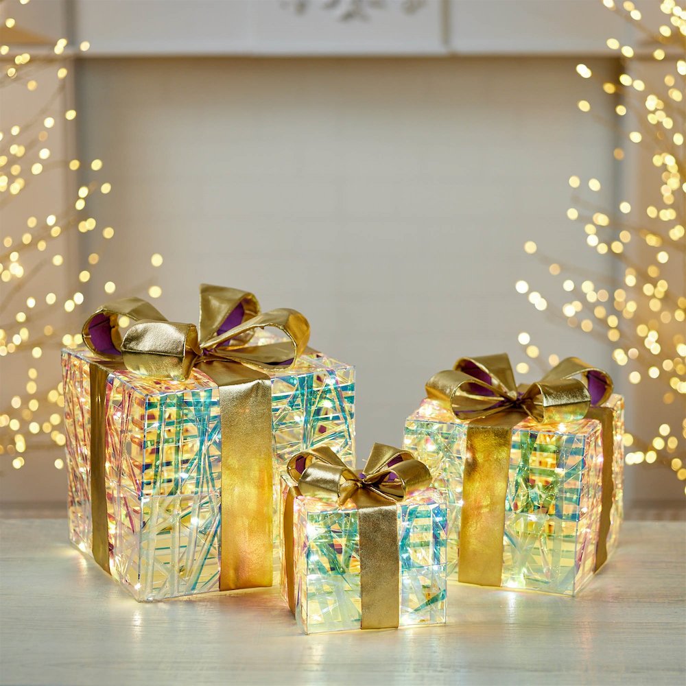 LED Woven Packages with Bow (Set of 3). Picture 2