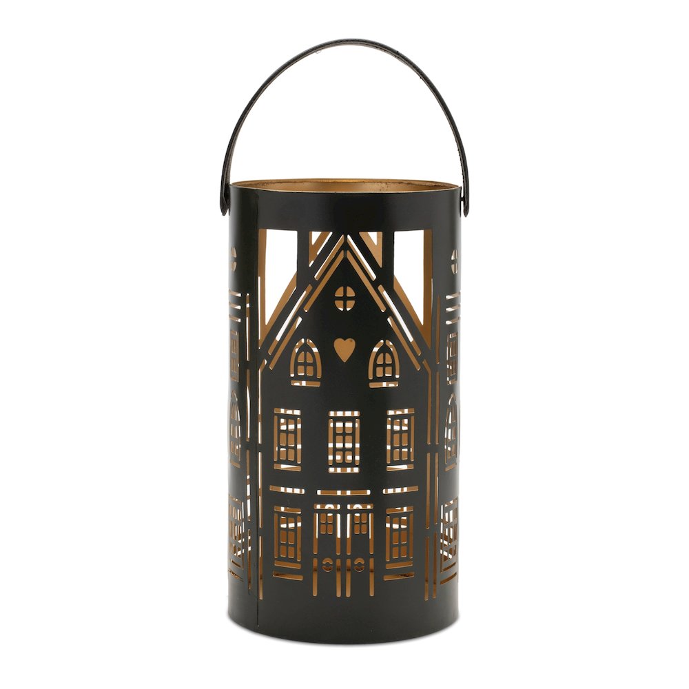Punched Metal House Lantern (Set of 3). Picture 2