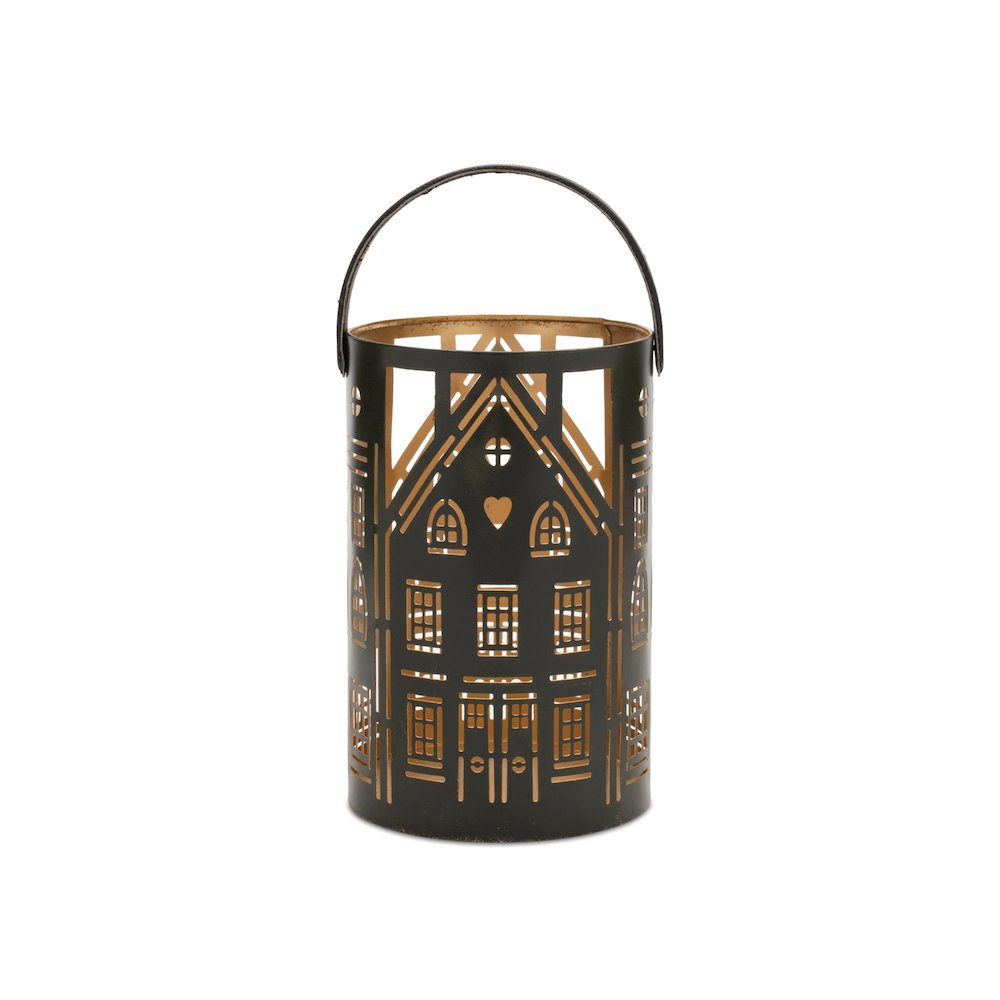 Punched Metal House Lantern (Set of 3). Picture 3
