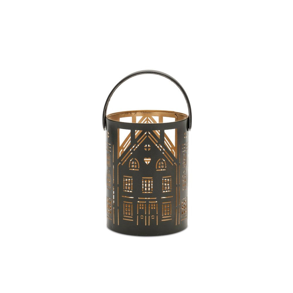 Punched Metal House Lantern (Set of 3). Picture 4