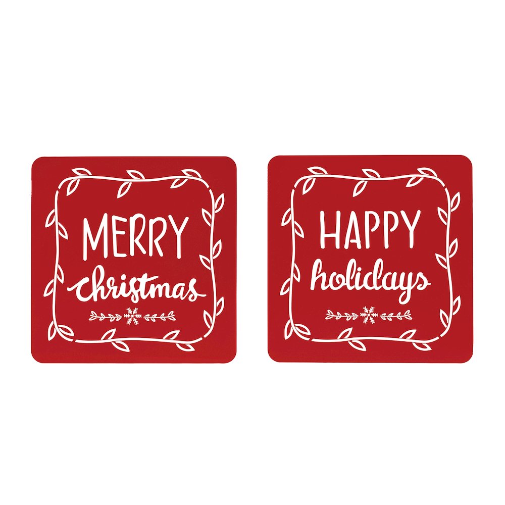 Cut Metal Holiday Sentiment Sign (Set of 2). Picture 1