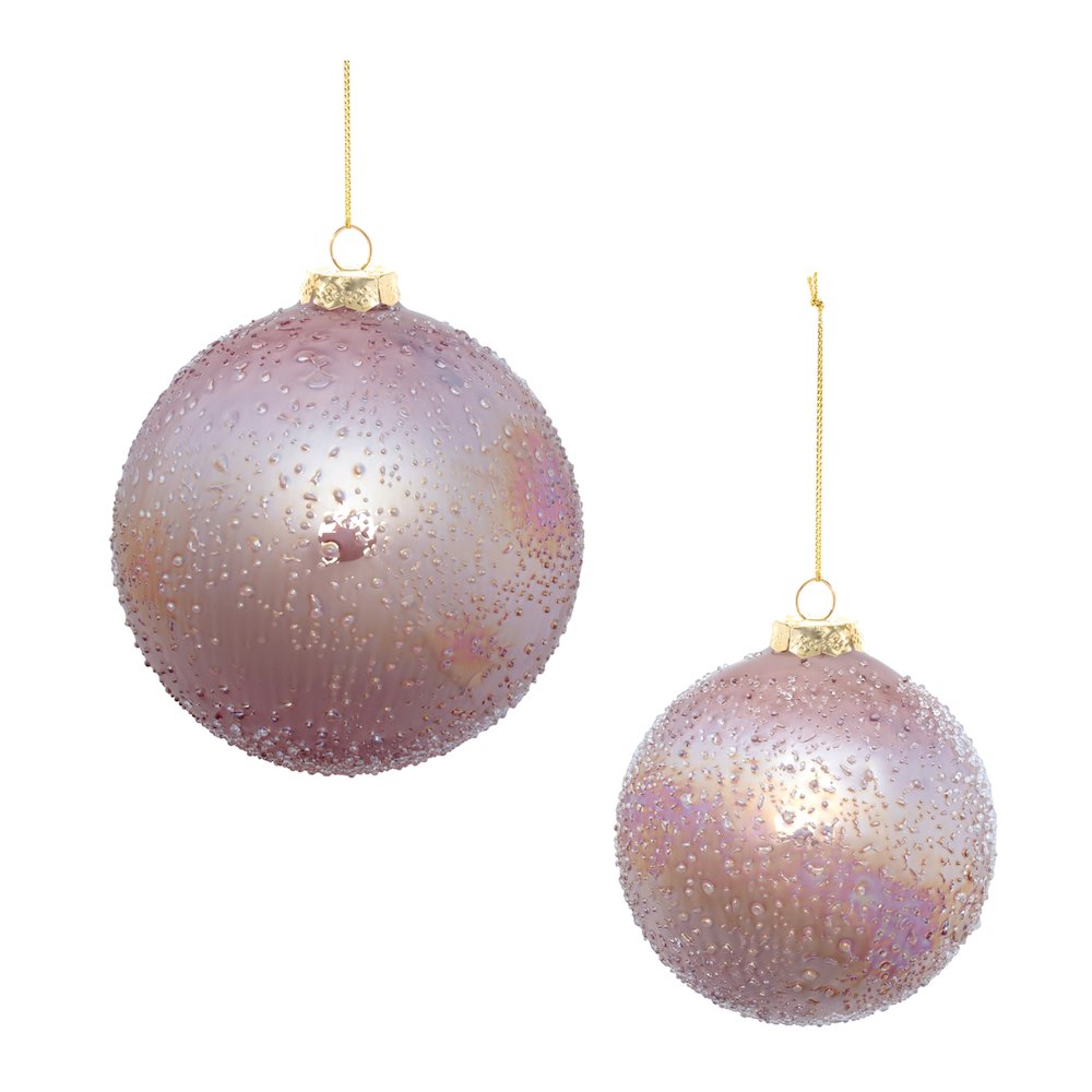 Iridescent Beaded Glass Ornament (Set of 4). Picture 1
