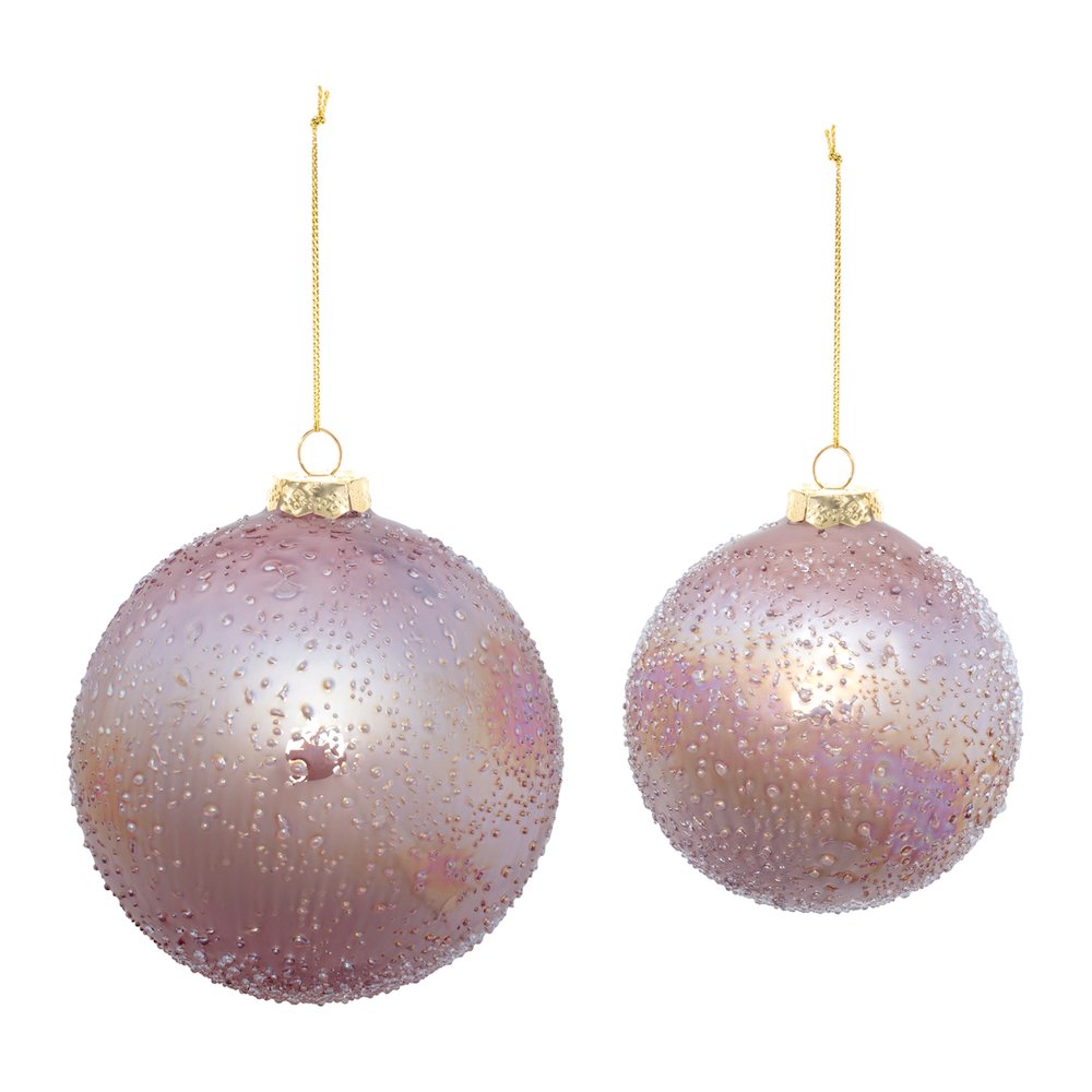 Iridescent Beaded Glass Ornament (Set of 4). Picture 2