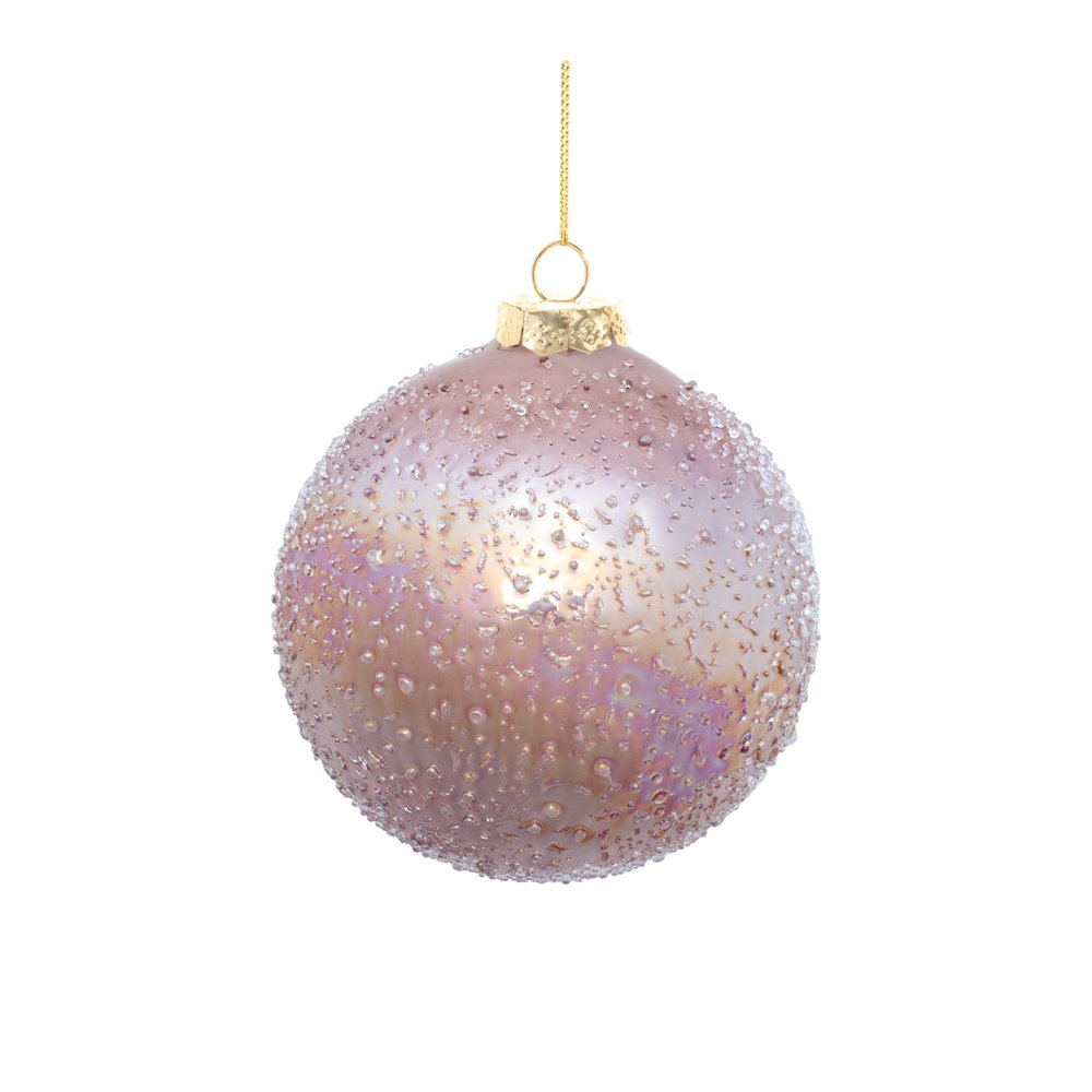 Iridescent Beaded Glass Ornament (Set of 4). Picture 4