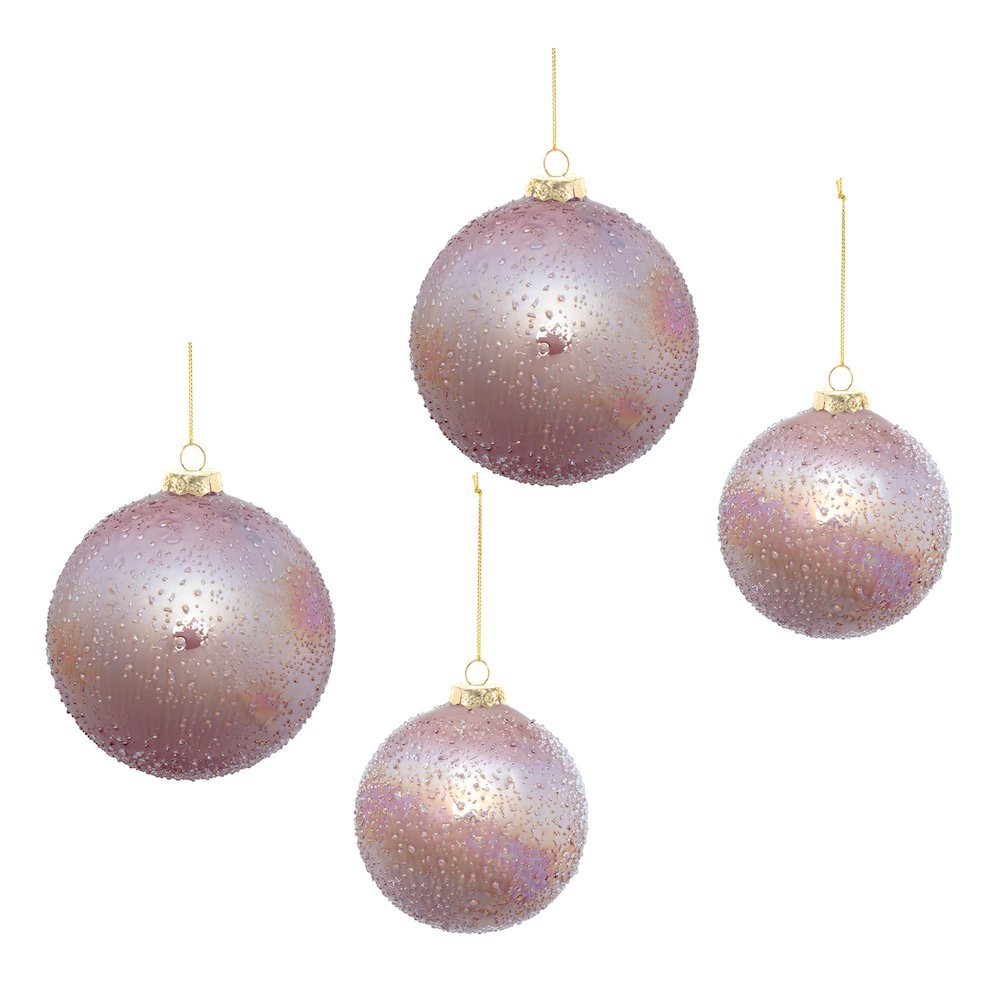 Iridescent Beaded Glass Ornament (Set of 4). Picture 5