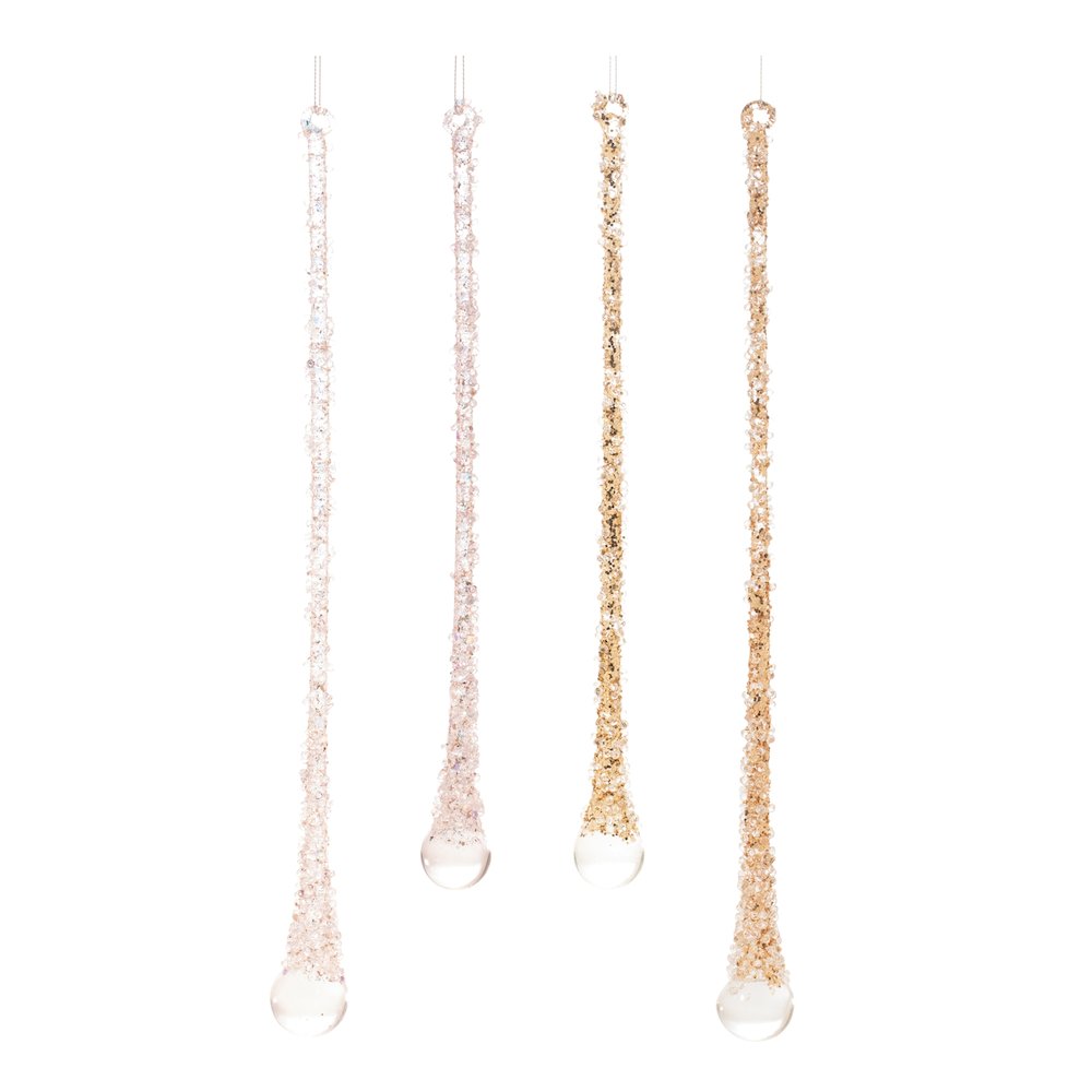 Glitter Drop Ornaments – Set of 24. Picture 1